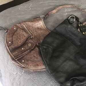 Bundle of large (one is real leather) bags